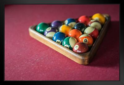 #ad Colorful Vintage Billiard Balls Photo Black Wood Framed Art Poster 20x14 $39.98
