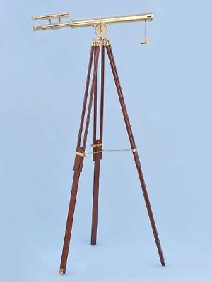 #ad Vintage 25quot; Long Barrel Double Tele scope w stand Side Corner Decorative T $167.20