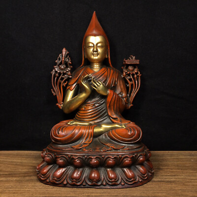 #ad Pure Copper Gilded Gold Master of Tibetan Buddhism $585.00