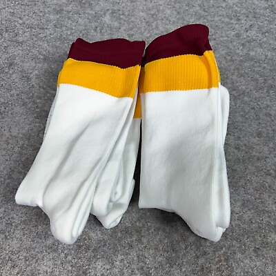 #ad Drymax Mens Socks Pack of 6 Extra Large White Gold Maroon Stripe Athletic Sports $47.98