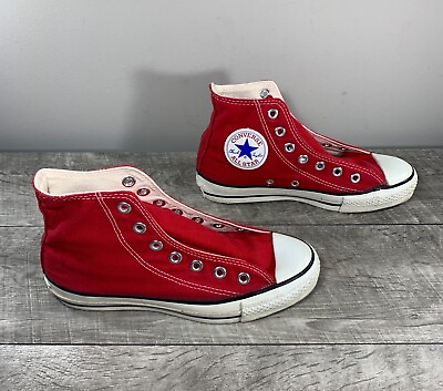 #ad CONVERSE Chucks All Star Red High Top Shoes Sneakers Kicks Shoes 4.5 Vtg Mens $118.98