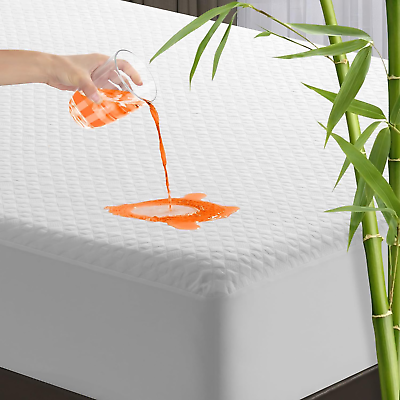 #ad Queen Size Bed Waterproof Mattress Protector Cooling Water Proof Bamboo Mattre $42.99