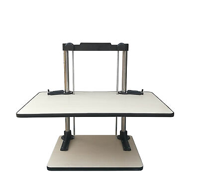 #ad Height Adjustable Standing Desk Sit to Stand Tabletop Monitor Riser Workstation $61.73