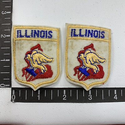 #ad Vintage amp; As Is Rough Shape Patch Lot Of 2 ILLINOIS Shield Patches 00SG $5.39