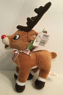 #ad Rudolph Reindeer Island Of Misfit Toys RARE RUDOLPH ANTLERS Plush Animal NWT $100.00