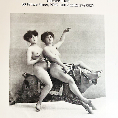 #ad Kitchen Club Restaurant Women Riding Hog Art Advertisement Miss Behave New York $9.99