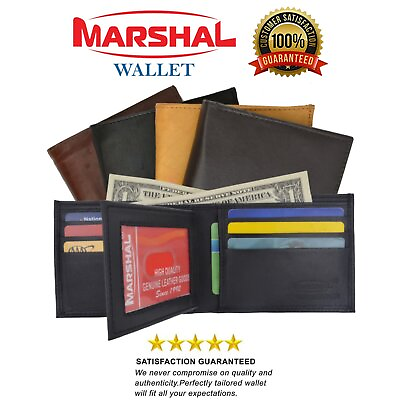 #ad Mens Leather Wallet Multi Card High Capacity Bifold Black Brown Tan Burgundy New $11.99