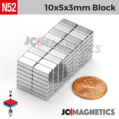 #ad 10mm x 5mm x 3mm N52 Small Strong Rare Earth Neodymium Magnet Blocks 10x5x3mm $115.00