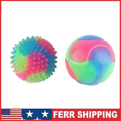 #ad Resistant Bite Glowing Molar Pet Ball Elastic Durable Color Squeak Rubber Toy $5.99