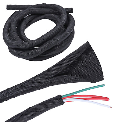 #ad Braided Split Sleeve Wire Loom for High Temp Automotive Harness Wrap Lot $16.05
