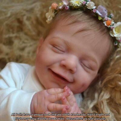 #ad Baby Doll Soft Reborn Vinyl Body Gift Realistic Newborn Girl Life Like Cute Hair $73.67