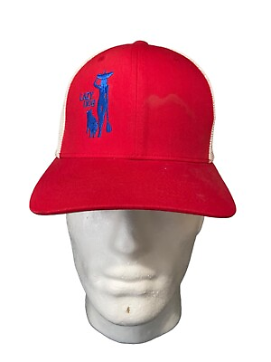 #ad Lazy Dog Baseball Cap Trucker Style Mesh Flex Fit Red And White $11.99