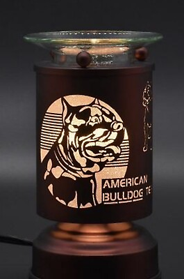 #ad Electric Metal American BULL DOG Touch Fragrance Lamp Oil Burner Wax Night Light $26.99
