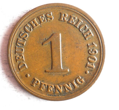 #ad 1901 D GERMAN EMPIRE PFENNIG Collectible Coin FREE SHIP German Bin #6 $8.99