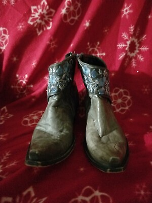 #ad Old Gringo boots gray blue with embroidery Sz 8 $105.63