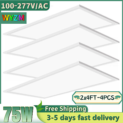 #ad 4 Pack 2x4 LED Flat Panel Light 75W Back Lit LED Drop Ceiling Lights Dimmable $207.00