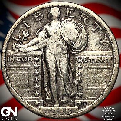 #ad 1918 P Standing Liberty Quarter Y0799 $48.00