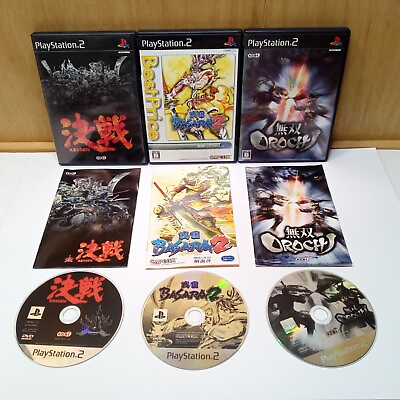 #ad Kessen Basara 2 Orochi PS2 PlayStation 2 Samurai Set Lot Japan Imports Complete C $17.49