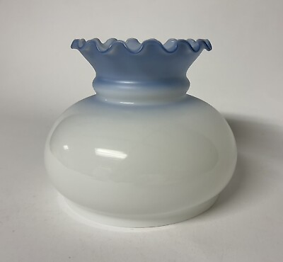 #ad Replacement Milk Glass Ruffled Blue Lamp Shade Lampshade 6.75 Inch Diameter $39.99