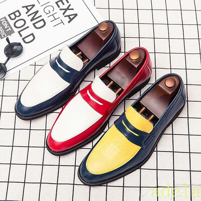 #ad Mens Color Splicing Shoes Wedding Dress Business Formal Oxfords Leather Shoes US $59.20