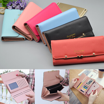 #ad Ladies Women Leather Wallet Long Purse Card Phone Holder Case Clutch Handbag $1.98