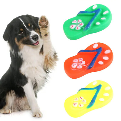 #ad 1PC Slipper Shape Squeaky Toys Puppy Chew Play Toys Dog Sound Toys Chewing Toy $6.59