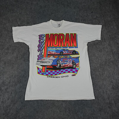#ad Vintage RACING Shirt Mens XXL Dirt Track Late Model Eldora Speedway Donnie Moran $34.99