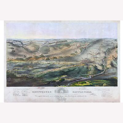 #ad Gettysburg Battle Map; Civil War Map; Beautiful Antique Cartography $29.99
