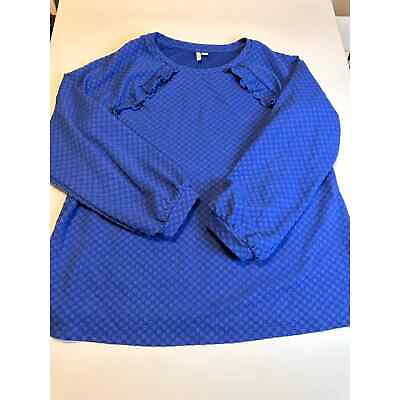 #ad Elle blue long sleeve blouse NWT XL $29.00