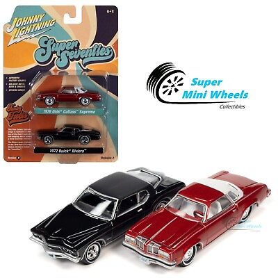 #ad Johnny Lightning 2 Pack 1976 Oldsmobile Cutlass Red amp; 1972 Buick Riviera Black $14.99