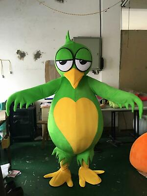 #ad Cartoon Green Parrot Bird Mascot Costume Cosplay Theme Party Dress Xmas $140.77