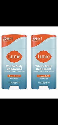 #ad Lume Smooth Solid Unscented Whole Body Deodorant Qty2 $23.99
