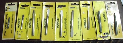 #ad Vintage STANLEY YANKEE SCREWDRIVER BITS FLAT Slotted Phillips NOS USA $5.00