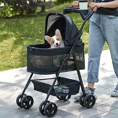#ad Zoosky 3 in 1 Folding Dog Stroller Pet Folding Stroller 4 Wheels Dog Cat Pu... $169.08
