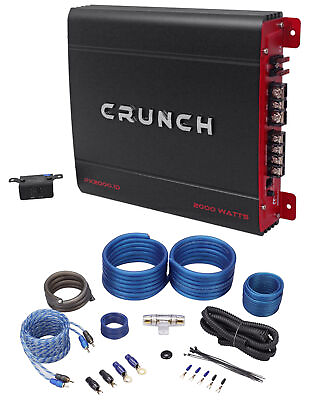 #ad Crunch PX 2000.1D 2000 Watt Mono Powerful Car Audio AmplifierAmp Wire Kit $94.95