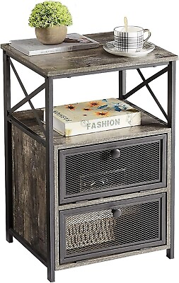 #ad Night Stand End Side Table with Storage Space and Door for Living RoomBedroom $49.21