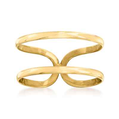 #ad Double Two Band Open Space Ring Real Solid 14K Yellow Gold Sizes 5 6 7 8 9 10 $150.00
