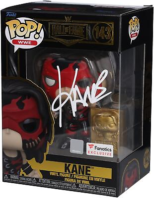 #ad Kane WWE Autographed Fanatics Exclusive Hall of Fame #143 Funko Pop Figurine $89.99