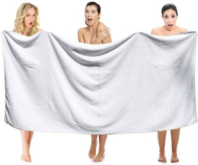 #ad Pack of 4 Extra Large Oversized Bath Towel 100% Cotton Bath Sheet 40x87 White $119.90