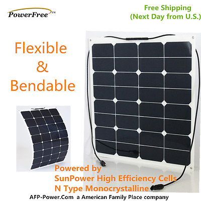 #ad Semi Flexible Bendable 50w 50 Watt Lightweight Solar Panel 12v Battery Off Grid $79.99