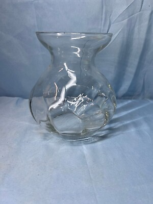 #ad Clear Decorative Crystal Optic Pattern Lightweight Classic Vase 6quot;X4quot; $25.19