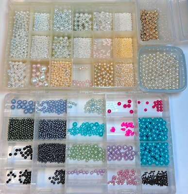 #ad Lot of Vintage to New Pearl Beads Multi Colors $25.00
