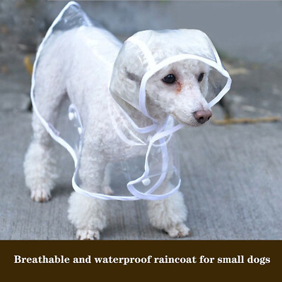 #ad #ad Dog Cat Transparent Raincoat Pet Waterproof Puppy Coat Jacket Rain Hoodie Jacket $7.99