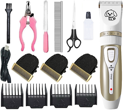 #ad Dog Cat Pet Grooming Kit Rechargeable Cordless Electric Hair Clipper Trimmer Set $27.97
