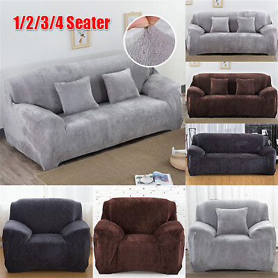 Stretch Velvet Plush Sofa Covers Couch Chair Slipcover Protector Cushion Cover $32.99