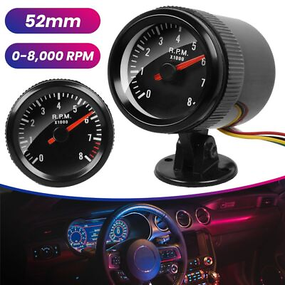 #ad 2 inch 52mm Electrical Tachometer Gauge for 0 8000 RPM LED Display Universal USA $14.90