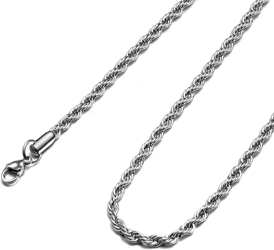 #ad Twist Chain Necklace Stainless Steel Rope Jewelry for Men amp; Women $18.67