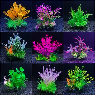 #ad Artificial Aquatic Plants Ornament Fish Tank Plastic Water Grass Aquarium Decor $6.35