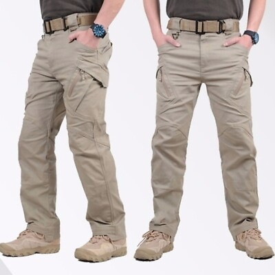 #ad Mens Outdoor Multi Pocket Casual Sports Pants Slim Special Forces Tactical Pants $19.76