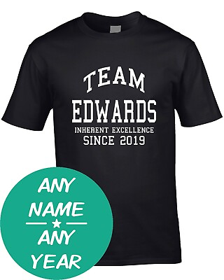 #ad Surname Mens T Shirt Team Clan All Any Gift Name Family Birthday Custom Year Age GBP 11.99